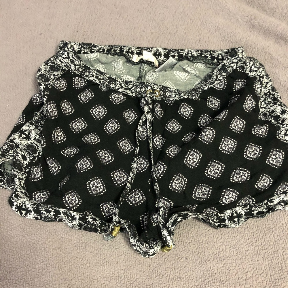 Black and white shorts
